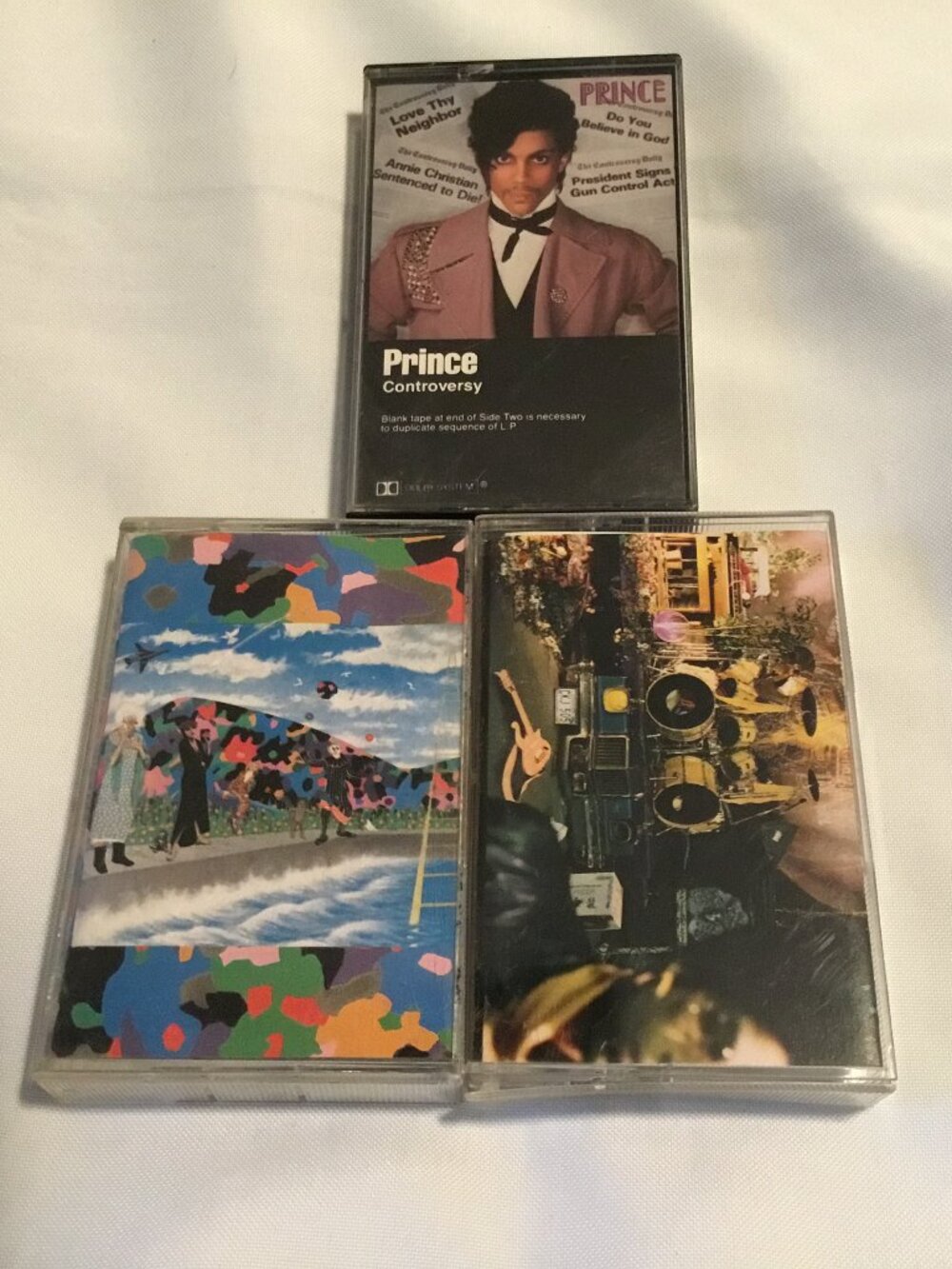 Lot of 3 Vintage Prince Cassette Tapes - Controversy, Sign O' the Times, Around